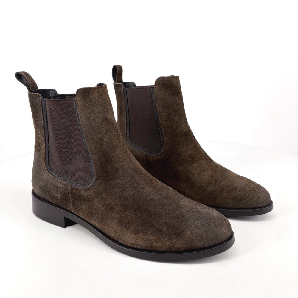 THURSDAY BOOT CO. | Duchess Leather Chelsea Boots in Olive Brown Suede | Sz 10 - Picture 7 of 15